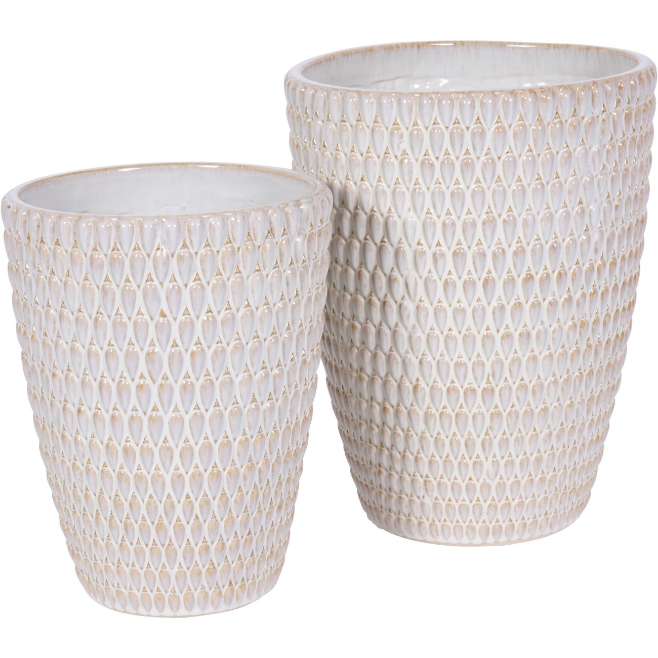 Mediterranean Reactive Glaze Ceramic Cream Planter